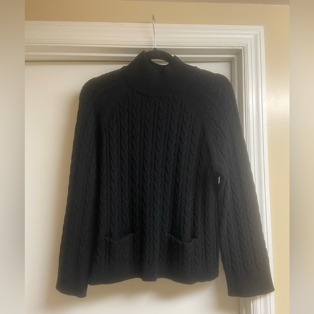 Apparalel Cable Knit Mock Neck Sweater